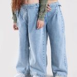 شلوار بگ جین دخترانه