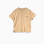 تیشرت یقه گرد جیب دار کرمی