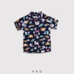 پیراهن هاوایی طرح جنگل شب