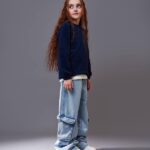 شلوار جین کارگو آبی