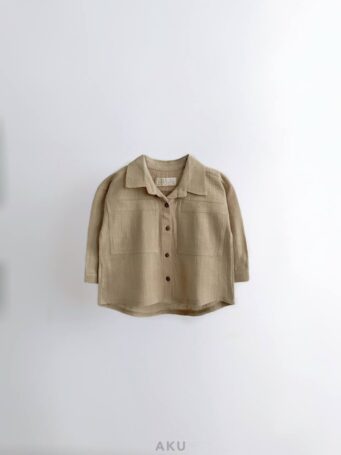 شومیز پنبه ای دکمه دار قهوه ای