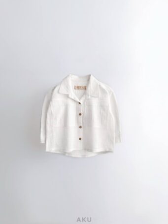 شومیز پنبه ای دکمه دار سفید