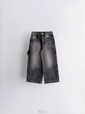 شلوار جین بگ بند دار مشکی