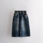 شلوار وایلد لگ جین سرمه ای