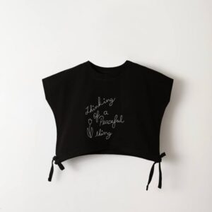 کراپ مشکی بند دار