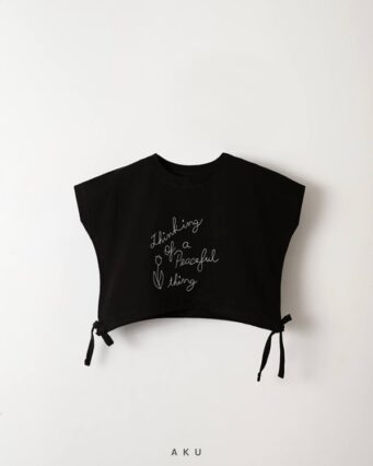 کراپ مشکی بند دار