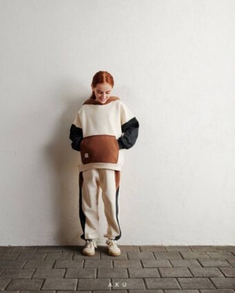 استایل هودی و شلوار AKU دورس سه نخ، قهوه ای