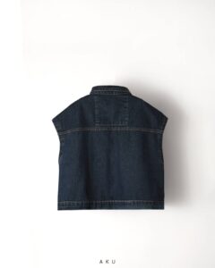 نمای پشت وست جین سرمه ای AKU