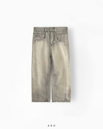 شلوار جین نیم بگ AKU با خطوط طرحدار، موزی