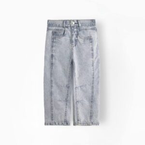 شلوار جین نیم بگ AKU با خطوط طرحدار، آبی روشن