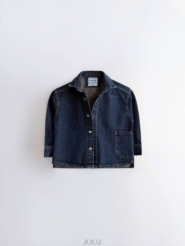 jeans-coat-one-pocket-blue کت جین تک جیب aku آبی